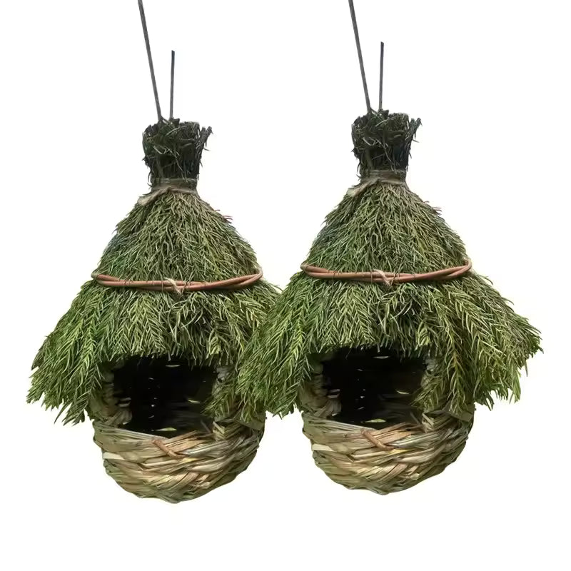 🐦 Handwoven Natural Grass Bird Nest | Handmade Bird House for Garden, Patio, Backyard & Outdoor Decor 🌿