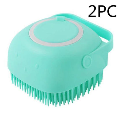 🐶 Silicone Pet Bath Brush 🛁 | Shampoo Dispenser & Massage Grooming Comb for Dogs & Cats 🐱✨