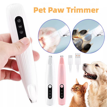 )  🐾 LED Pet Paw Trimmer ✂️ | Rechargeable Electric Grooming Clipper for Dogs & Cats 🐶🐱