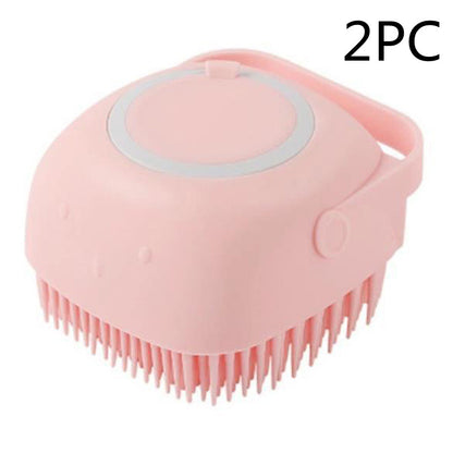🐶 Silicone Pet Bath Brush 🛁 | Shampoo Dispenser & Massage Grooming Comb for Dogs & Cats 🐱✨