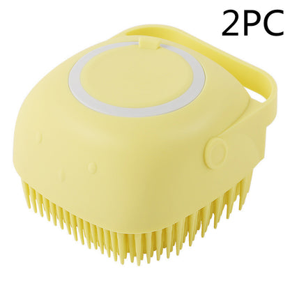 🐶 Silicone Pet Bath Brush 🛁 | Shampoo Dispenser & Massage Grooming Comb for Dogs & Cats 🐱✨