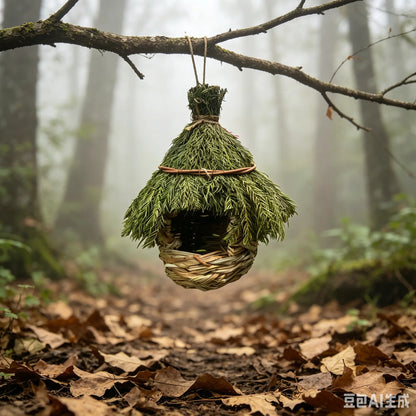 🐦 Handwoven Natural Grass Bird Nest | Handmade Bird House for Garden, Patio, Backyard & Outdoor Decor 🌿