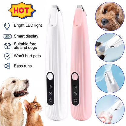 )  🐾 LED Pet Paw Trimmer ✂️ | Rechargeable Electric Grooming Clipper for Dogs & Cats 🐶🐱