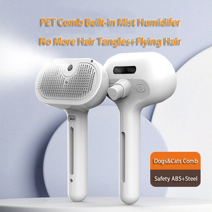 💨 Self-Cleaning Pet Hair Remover Brush 🛁 | Built-in Mist Humidifier Grooming Tool for Dogs & Cats 🐶🐱