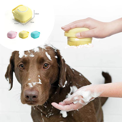 🐶 Silicone Pet Bath Brush 🛁 | Shampoo Dispenser & Massage Grooming Comb for Dogs & Cats 🐱✨