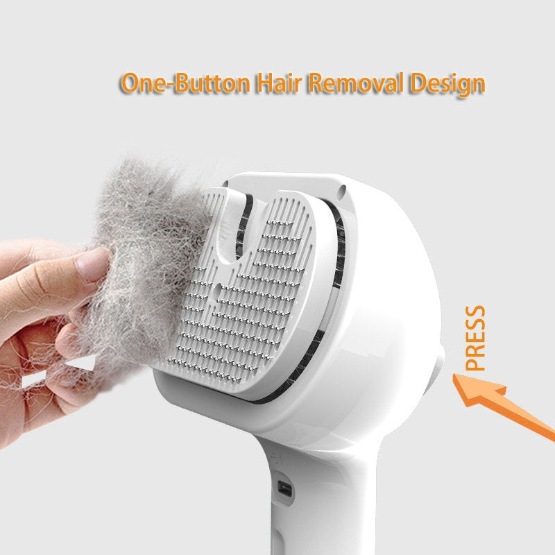 💨 Self-Cleaning Pet Hair Remover Brush 🛁 | Built-in Mist Humidifier Grooming Tool for Dogs & Cats 🐶🐱