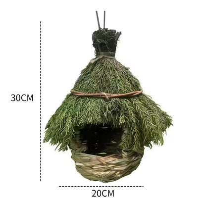 🐦 Handwoven Natural Grass Bird Nest | Handmade Bird House for Garden, Patio, Backyard & Outdoor Decor 🌿