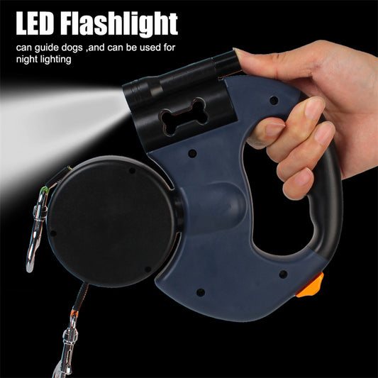 🐾 Dual Retractable Dog Leash 💡 | 360° Swivel, Reflective Tangle-Free Walking Lead for Small Dogs 🐶