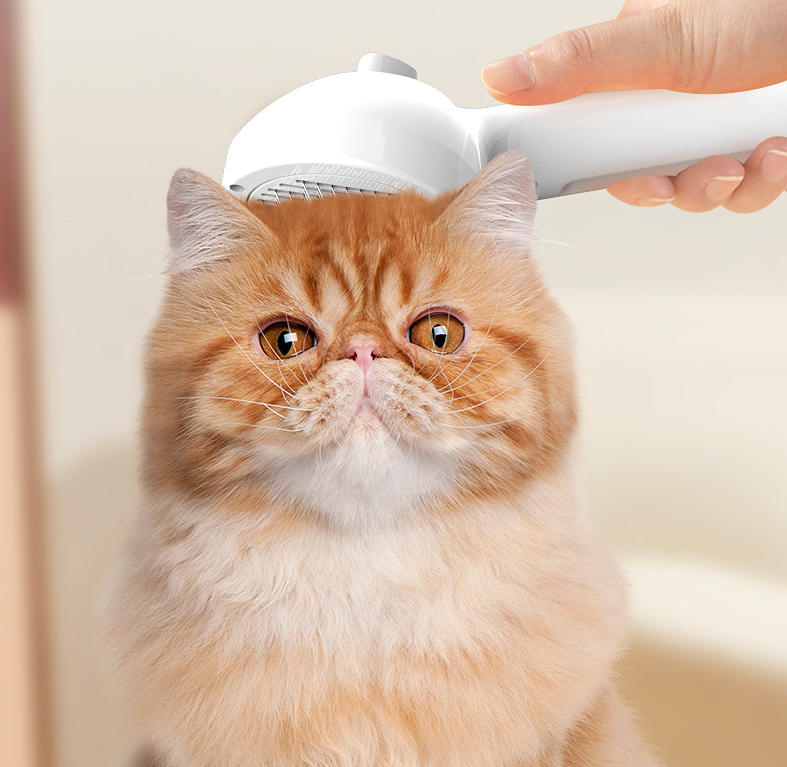 💨 Self-Cleaning Pet Hair Remover Brush 🛁 | Built-in Mist Humidifier Grooming Tool for Dogs & Cats 🐶🐱