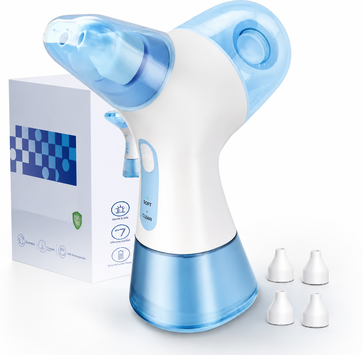 💧 Electric Nasal Irrigation & Sinus Rinse Machine – Rechargeable Nasal Cleaner with 4 Nozzles & 30 Saline Packs