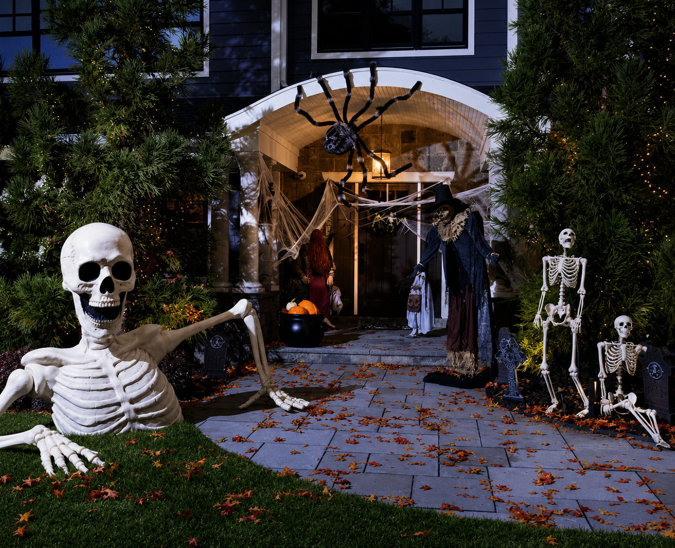 🎃Halloween Sale 50% OFF🔥 Towering Skeleton with LED Eyes & Haunting Sounds