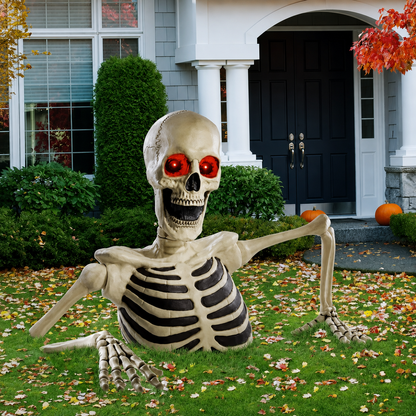 🎃Halloween Sale 50% OFF🔥 Towering Skeleton with LED Eyes & Haunting Sounds