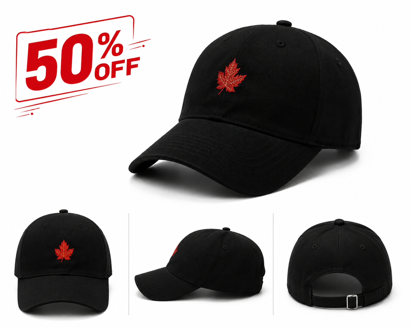 🍁 Canadian Maple Leaf Baseball Cap