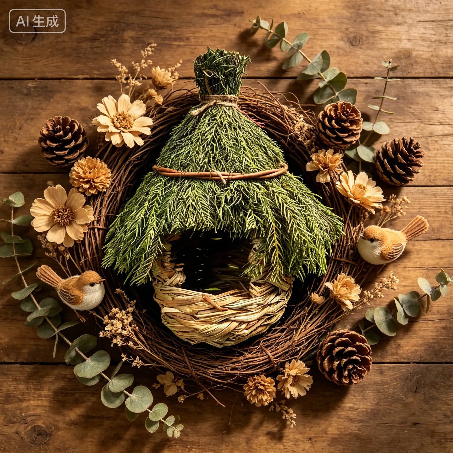 🐦 Handwoven Natural Grass Bird Nest | Handmade Bird House for Garden, Patio, Backyard & Outdoor Decor 🌿