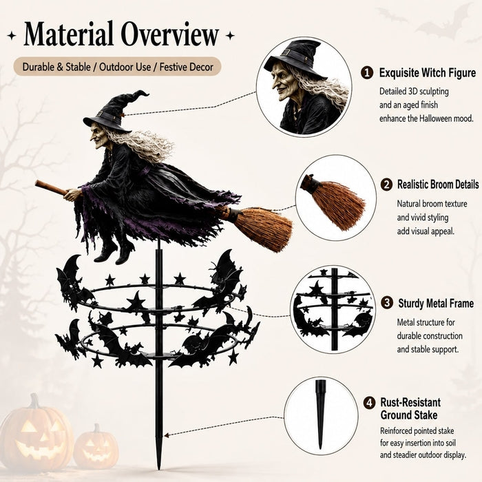 Halloween Early Bird Special 🧙 The Enchanted Witch Garden Wind Spinner
