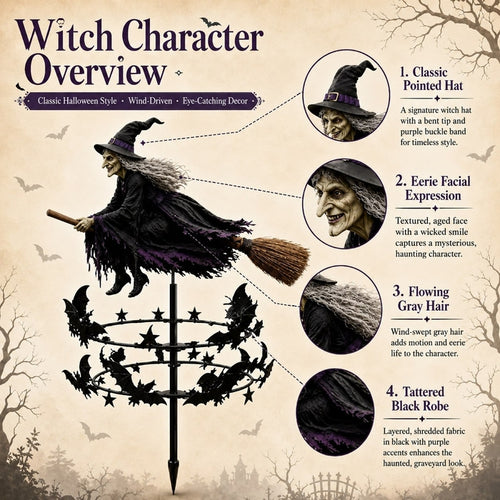 Halloween Early Bird Special 🧙 The Enchanted Witch Garden Wind Spinner