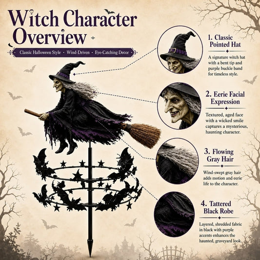 Halloween Early Bird Special 🧙 The Enchanted Witch Garden Wind Spinner